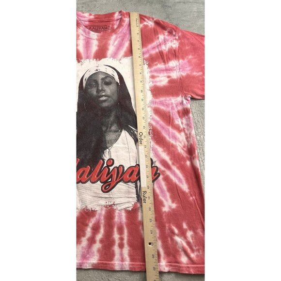 Aaliyah Shirt Mens Medium Pink Tie Dye Graphic Tee 90s R&B Hip Hop Music Legend - Picture 6 of 7